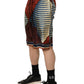 Multicolor Geometric Silk Men Bermuda Shorts