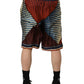 Multicolor Geometric Silk Men Bermuda Shorts