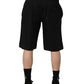 Black Cotton Sweatshorts Men Bermuda Shorts