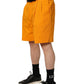 Orange Cotton Pleated Chino Bermuda Shorts