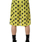 Yellow Cotton Heart Print Men Bermuda Shorts