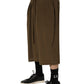 Brown Silk Mid Waist Pleated Bermuda Shorts