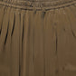 Brown Silk Mid Waist Pleated Bermuda Shorts
