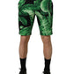 Black Green Banana Leaf Men Bermuda Shorts