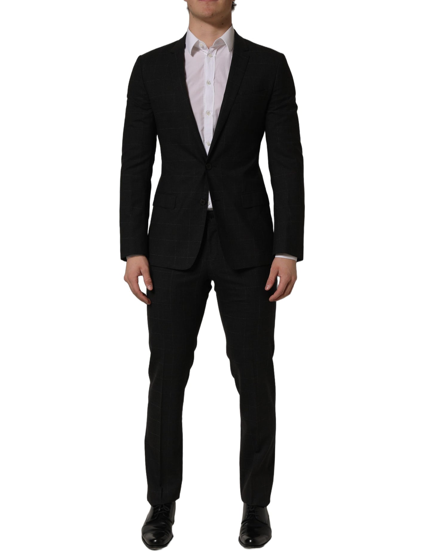 Black Wool Slim Fit Formal 2 Piece Men Suit