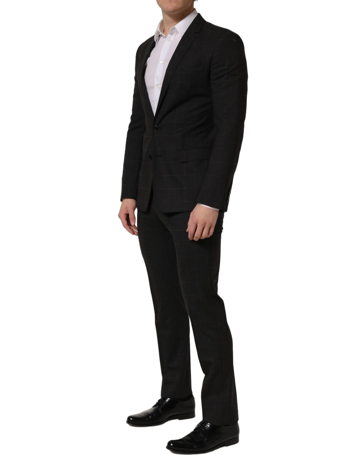 Black Wool Slim Fit Formal 2 Piece Men Suit