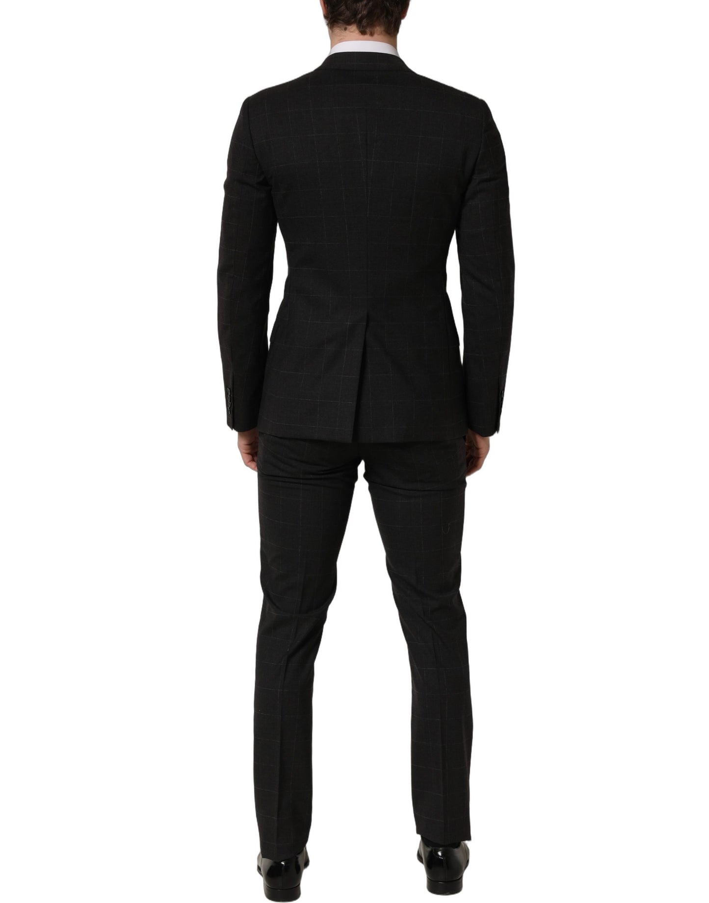Black Wool Slim Fit Formal 2 Piece Men Suit