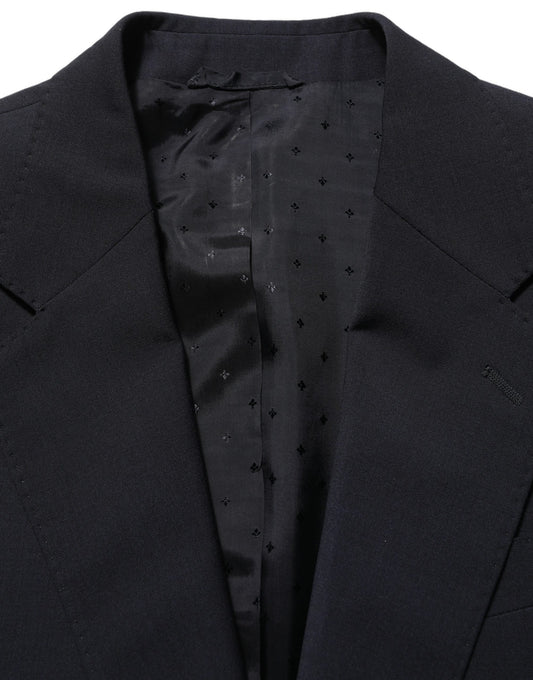 Black Wool Slim Fit Formal 3 Piece Men Suit