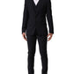 Black Wool Slim Fit Formal 3 Piece Men Suit