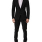 Black Wool Slim Fit Formal 2 Piece Men Suit