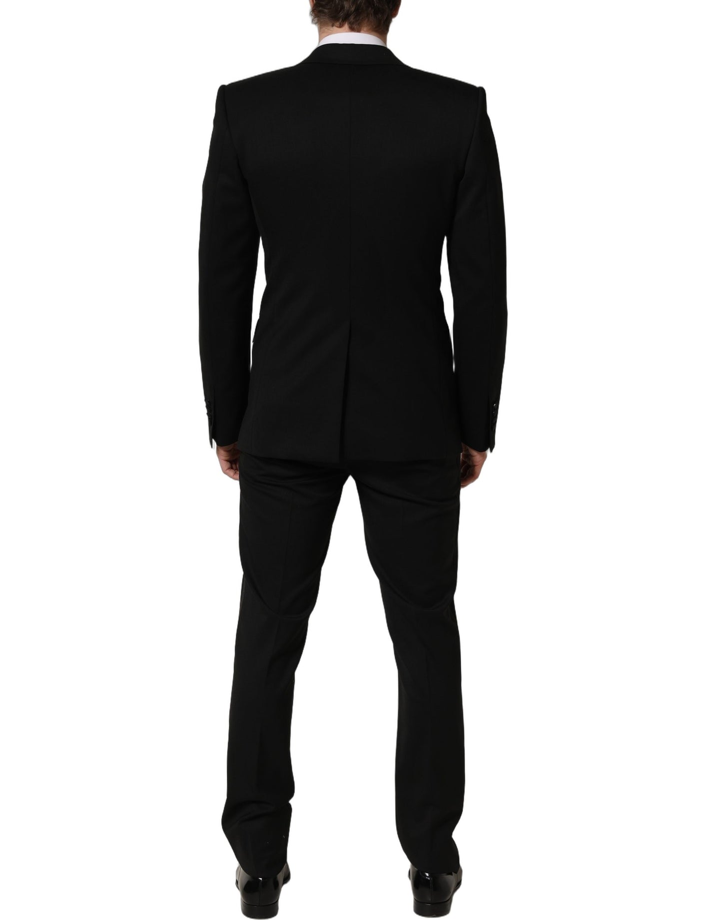 Black Wool Slim Fit Formal 3 Piece Men Suit