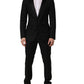 Black Wool Slim Fit Formal 2 Piece Men Suit