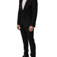 Black Wool Slim Fit Formal 2 Piece Men Suit