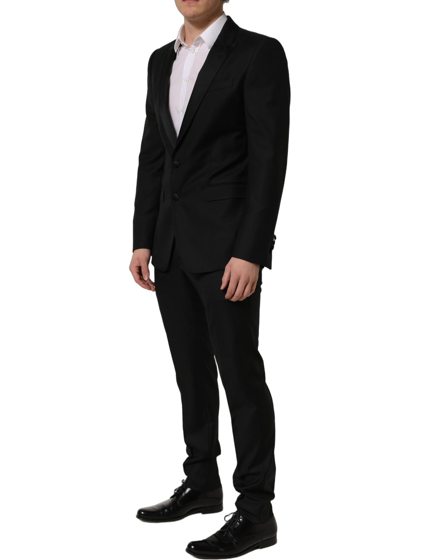 Black Wool Slim Fit Formal 2 Piece Men Suit