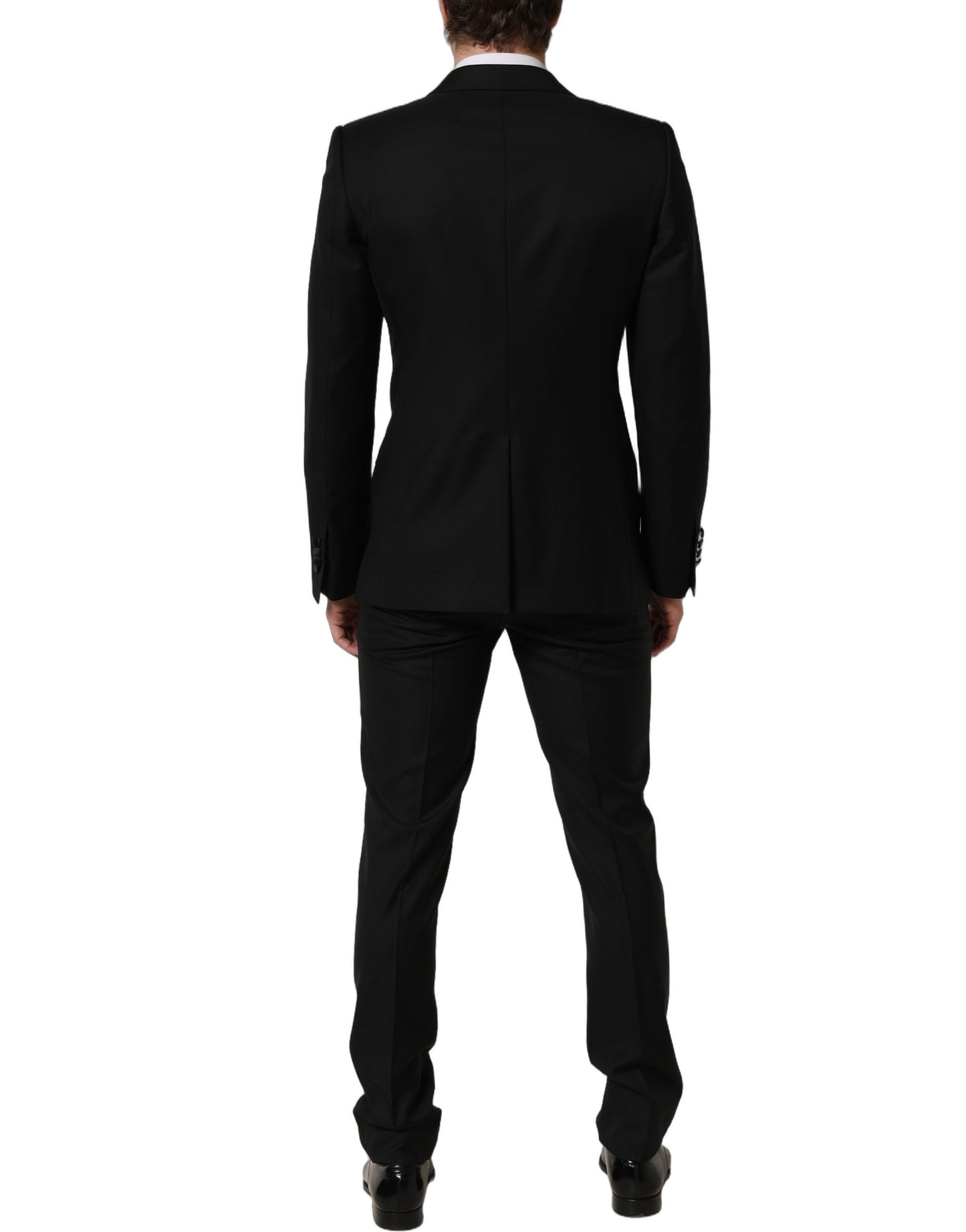 Black Wool Slim Fit Formal 2 Piece Men Suit