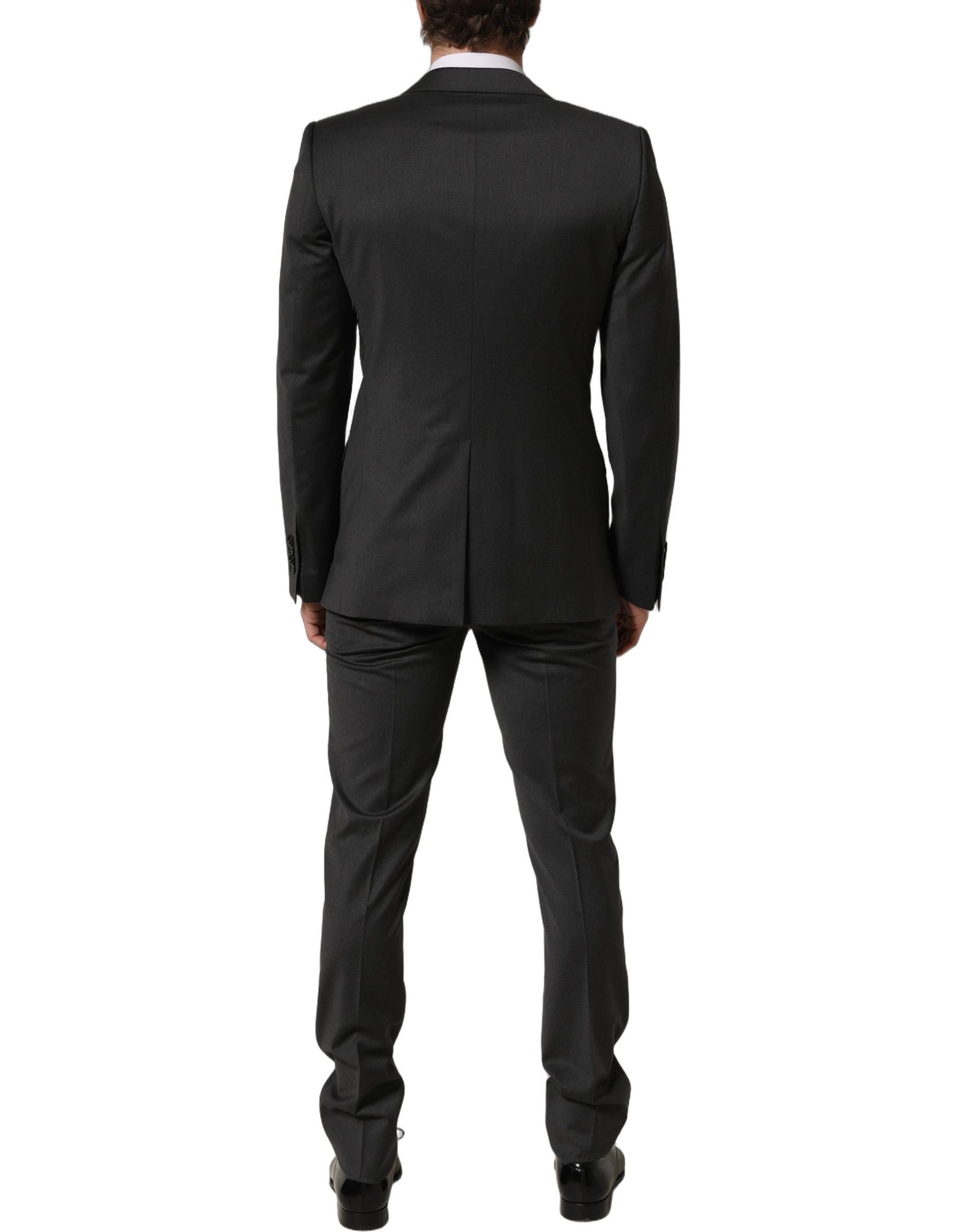Gray Wool Slim Fit Formal 2 Piece Men Suit