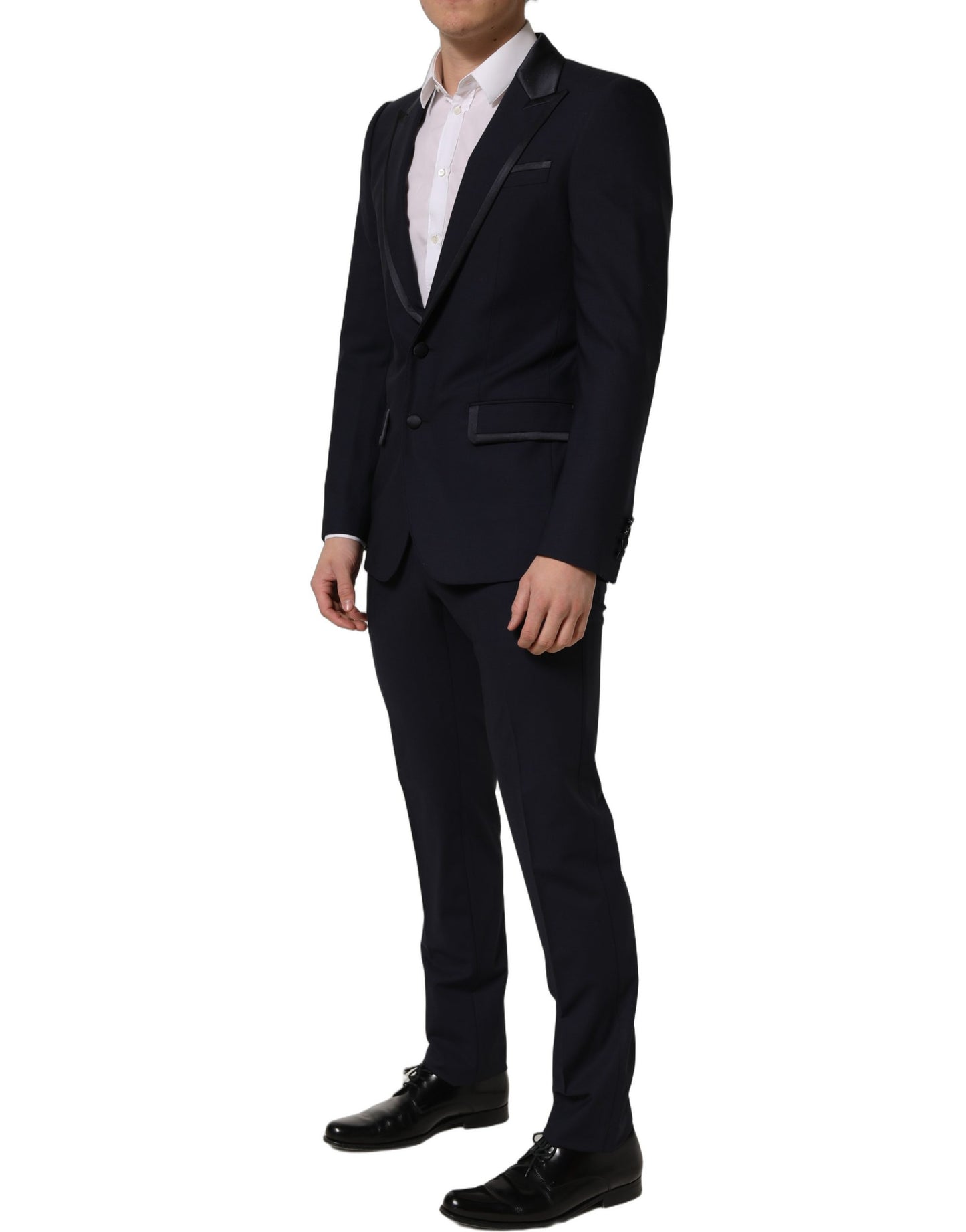 Black Wool Slim Fit Formal 2 Piece Men Suit