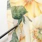 Yellow Floral Print Silk Pleated Maxi Dress