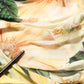 Yellow Floral Print Silk Pleated Maxi Dress