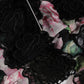 Black Floral Print Cotton Lace Maxi Dress