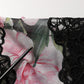 Black Floral Print Cotton Lace Maxi Dress