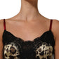 Multicolor Floral Leopard Silk Lace Trim Mini Dress