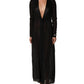 Black Silk Sheer Chiffon Long Maxi Dress