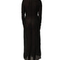 Black Silk Sheer Chiffon Long Maxi Dress