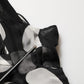 Black White Polka Dot Pleated Maxi Dress