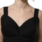 Black Nylon A-Line Sleeveless Mini Dress