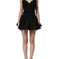 Black Nylon A-Line Sleeveless Mini Dress