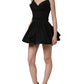 Black Nylon A-Line Sleeveless Mini Dress