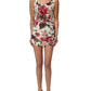 White Floral Sheath Sleeveless Mini Dress