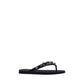Black Polyurethane Flip-Flop Sandals