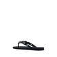 Black Polyurethane Flip-Flop Sandals