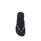 Black Polyurethane Flip-Flop Sandals