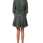 Multicolor Tweed Belted Babydoll Mini Dress