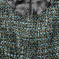 Multicolor Tweed Belted Babydoll Mini Dress