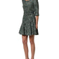 Multicolor Tweed Belted Babydoll Mini Dress