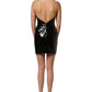Black Patent Leather Corset Style Mini Dress