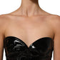 Black Patent Leather Corset Style Mini Dress