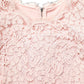 Pink Cotton Floral Lace Sleeveless Mini Dress