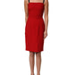 Red Stretch Bodycon Sheath Knee Length Dress