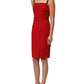 Red Stretch Bodycon Sheath Knee Length Dress