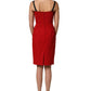 Red Stretch Bodycon Sheath Knee Length Dress