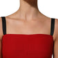 Red Stretch Bodycon Sheath Knee Length Dress