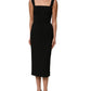 Black Viscose Stretch Sheath Midi Dress