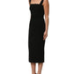 Black Viscose Stretch Sheath Midi Dress