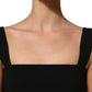 Black Viscose Stretch Sheath Midi Dress