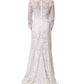 White Cotton Floral Lace Long Gown Dress